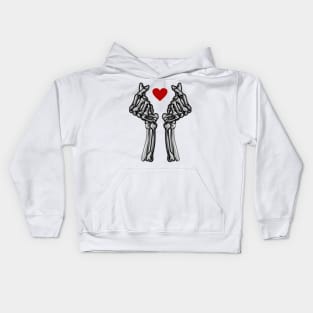 LOVE HAND SKULL SYMBOL Kids Hoodie